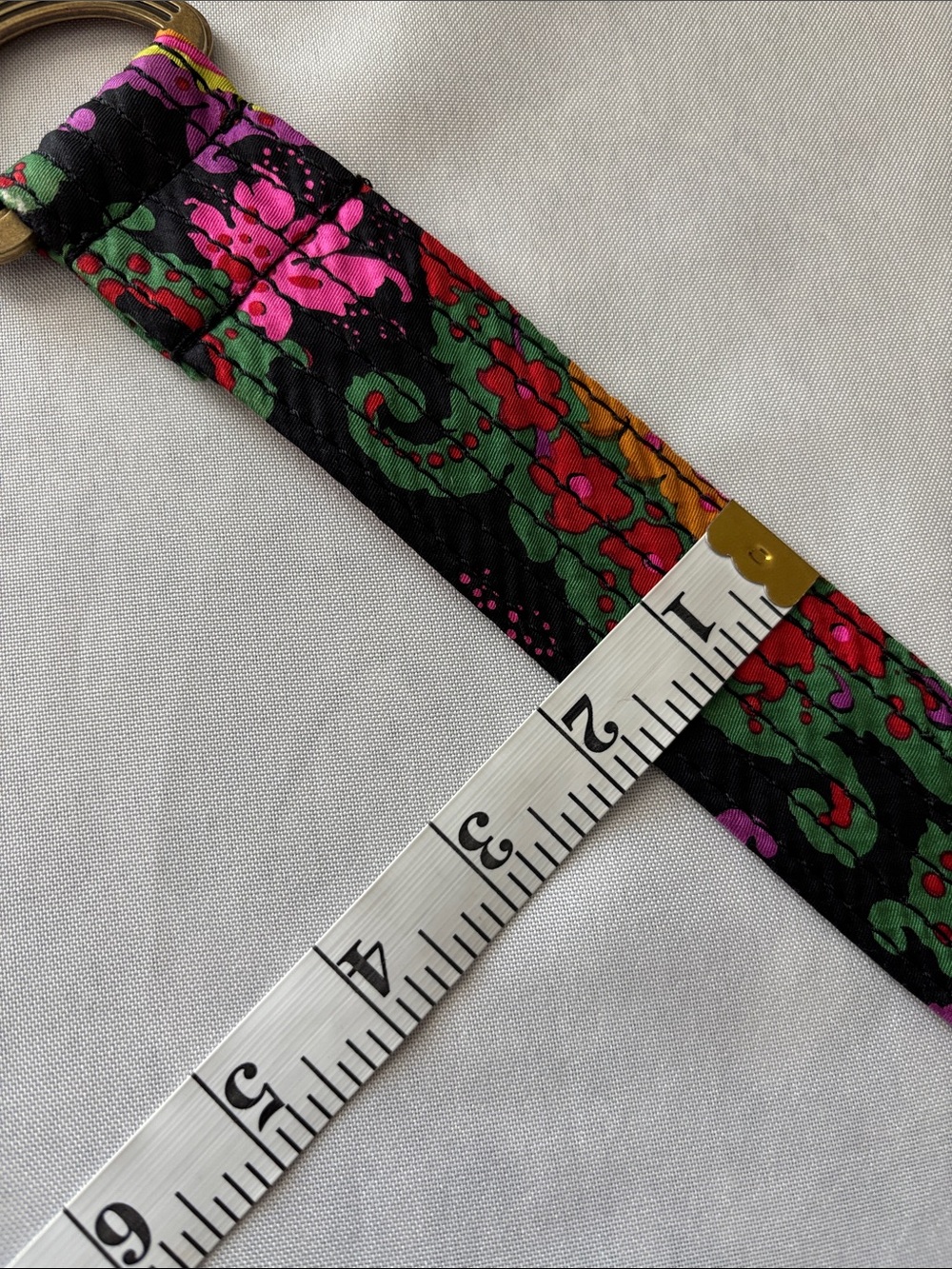 Vintage 90s J.CREW Black Label 100% Silk Belt S/M Boho Paisley Floral Sash D-Rin - Picture 9 of 9